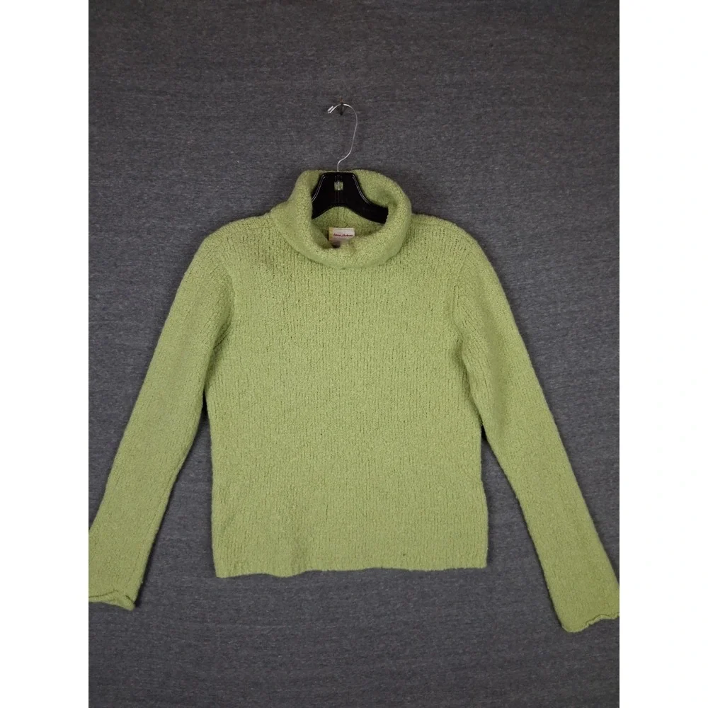 Hanna Andersson Womens Sweater‎ Medium Green Turtleneck Plush Wool Blend